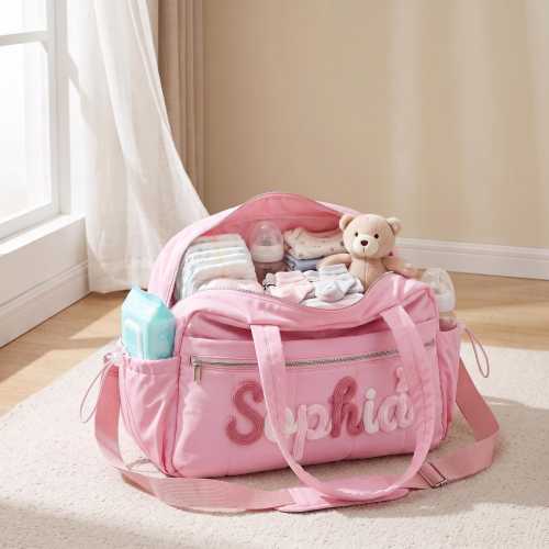 Personalized Diaper Bag, Custom Mommy Bag, Large Hospital Bag for New Mom, Monogrammed Travel Baby Tote Bag, Weekender Bag, Baby Shower Gift