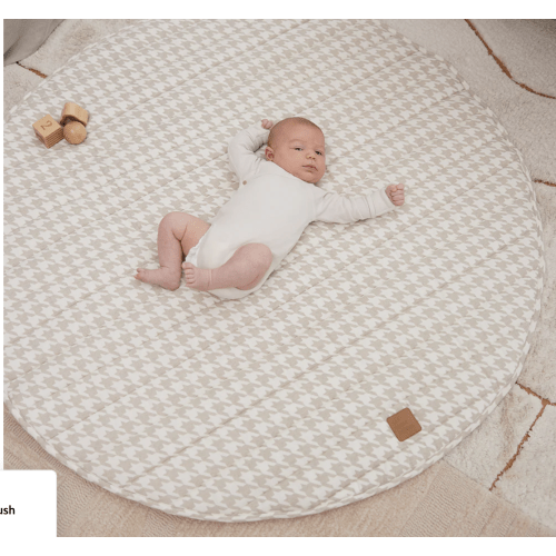Houndstooth Linen Baby Play Mat