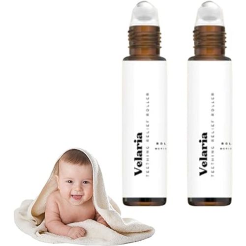 Velaria Teething Roller, Velaria Teething, Velaria Natural Pain Relief Roller, Baby Teething Oil Roller, Natural Teething Relief for Babies (2PCS)