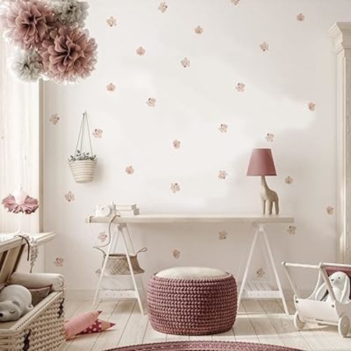QUCHENG Boho Wall Decals Girls Bedroom Removable Wall Stickers Nursery Kids Room Decor Vinyl Murals DIY Cute Decorations 6 Sheets
