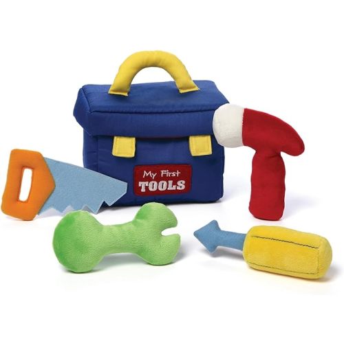 Baby GUND Play Soft Collection, My First Tackle Box 5-Piece Plush Playset with Rattle, Squeaker and Crinkle Plush Toys, Sensory Toy for Babies and Newborns, 8”
