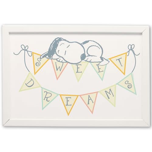 Peanuts Snoopy Sweet Dreams Framed Wood Wall Decor - Adorable Snoopy Wall Art for Kids' Bedroom or Nursery