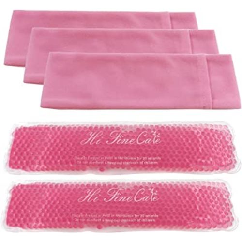 Perineal Cooling Pad, Postpartum Cold Packs Gel Bead Ice Pack Cold Therapy for Women After Pregnancy and Delivery, 2 Ice Pack and 3 Cover (Pink)