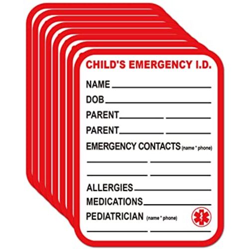 Remarkable Infant I.C.E. (in Case of Emergency) Car Seat Sticker Safety Information - Child Emergency Contact Car Seat Safety Alert Attachment Tag Stickers (8 Pack)