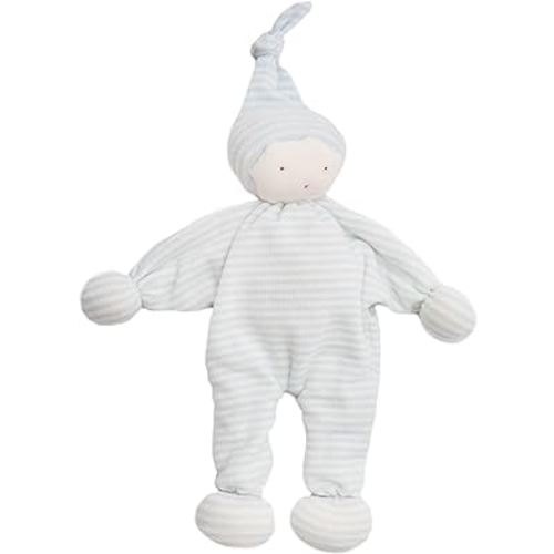 Organic Cotton Baby Buddy Lovey Blue Stripes Toy