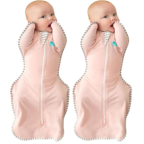 Love to Dream Swaddle Up Bamboo, Arms Up Position, Soft and Luxurious 100% Viscose from Bamboo - Wearable Blanket - 1.0 TOG - (20-24°C) Ideal for Moderate Temps (Cherries Blush, Small, 3.5–6kg)