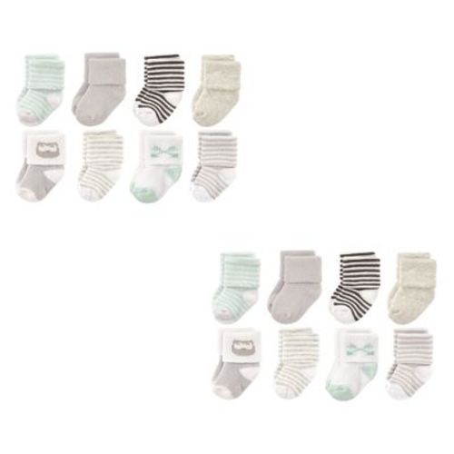 Luvable Friends Unisex Baby Newborn And Baby Terry Socks, Owl 16-piece, 0-6 Months