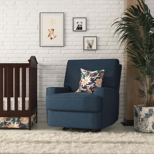 Baby Relax Rylan 4-in-1 Swivel Glider Rocker Recliner Chair, Navy