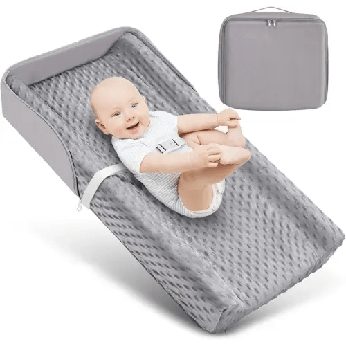 Portable Baby Diaper Changing Pad with Soft Cover & Handle, Waterproof Lining Foam Contoured Changing Table Pad for Dresser, Prefect Gift for Travel Outdoor (32”×16”)