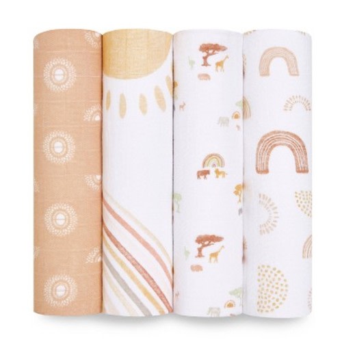 aden + anais muslin swaddle blankets - 4pk, Color: Keep Rising