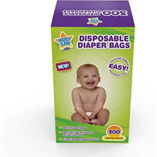 Baby Disposable Diaper Bags with Light Powder Scent, 300 count