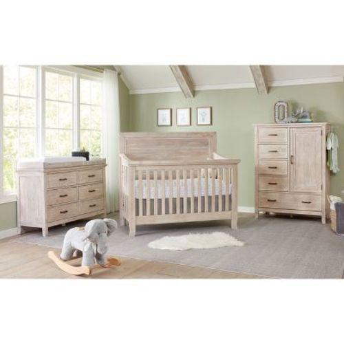Westwood Design Remi Convertible Flat Crib - Natural Wood