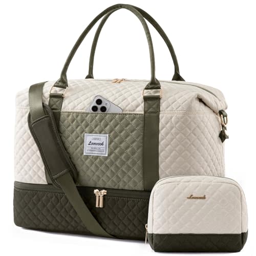 LOVEVOOK Travel Duffle Bag,Weekender Bags for Women with Shoe Compartment，Carry on Overnight Bag with Toiletry Bag,Gym Duffel Bag with Wet Pocket, Hospital Bags for Labor and Delivery