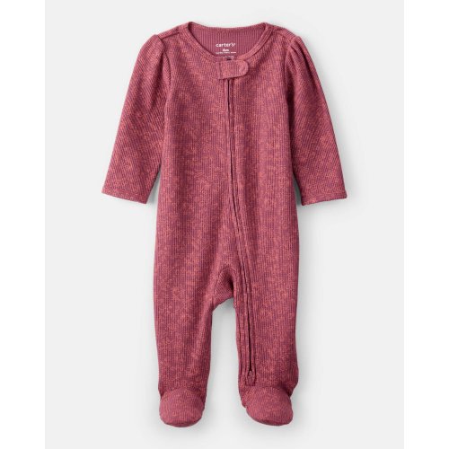 Baby Girl Floral Print Cotton Long-Sleeve 2-Way Zip Sleep & Play - Pink - Carter's | Carter's