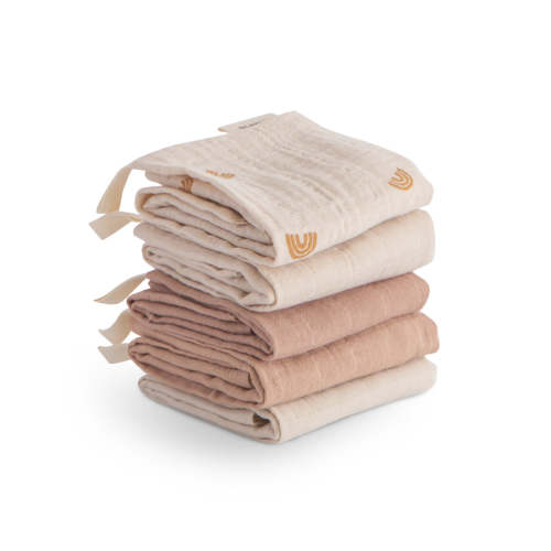 Muslin Cotton Washcloth 5-Pack – Mushie