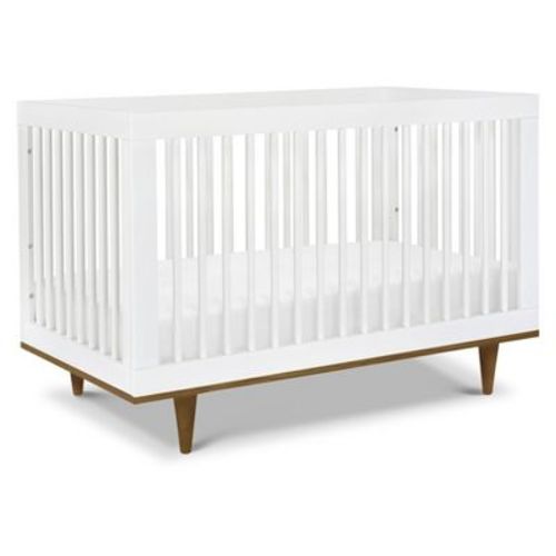 daVinci Marley 3-in-1 Convertible Crib - White Finish and Walnut Legs