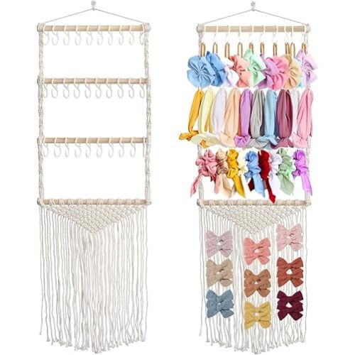 Headband Holder Hair Bows Organizer for Girls, Baby Headbands Hair Accessories Organizer Storage Wall Hanging Decor for Toddler Girls Room
