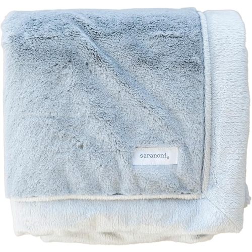 SARANONI Luxury Receiving Blankets for Babies | Ultra-Soft Lush and Boutique Quality Minky Blanket | Gray - 40” x 30”