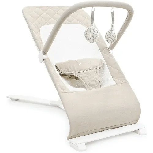Baby Delight Alpine Deluxe Portable Bouncer, Infant, 0-6 Months, 100% GOTS Certified Cotton Fabrics, Organic Oat