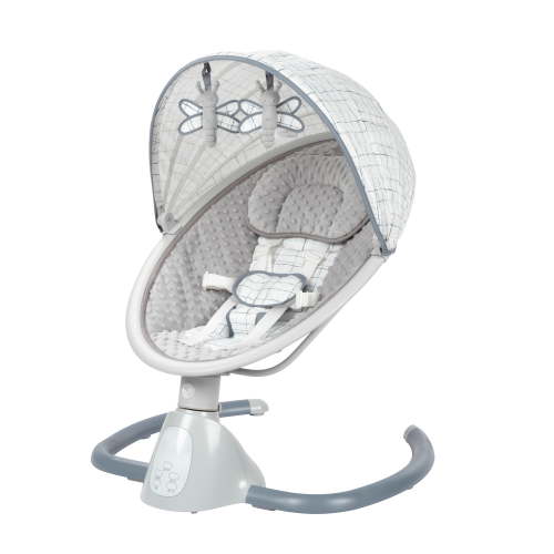 Monbebe Tranquility Bluetooth Enabled Indoor Baby Swing, Plaid