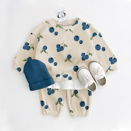 Baby 2-Piece Blueberry Waffle Apricot Set