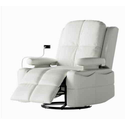 Lullapod Nursery Recliner with Adjustable, Swivel & Lift-Up Armrests