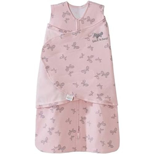 HALO Sleepsack Swaddle, 100% Cotton, Butterfly Scribble, Pink, Newborn