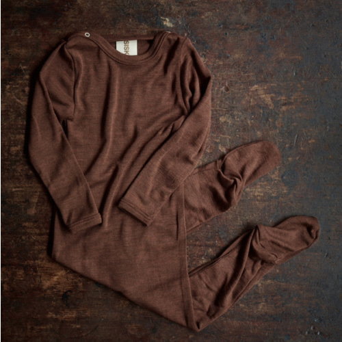 Kea Baby Pyjamas - Merino Wool & Silk - Almond