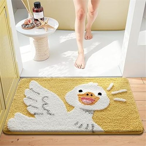 Ankah Animal Bath Mat, Cute Cartoon Bathroom Rug, Comfort Rug, Extra Absorbent Soft, Quickly Dry, Machine Washable Bath Rug Carpet for Toilet Bathtub Kitchen, 19.7" x 31.5", Duck