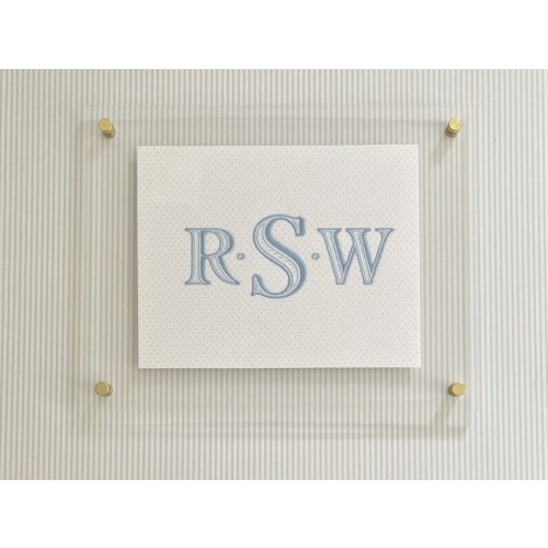 Custom Embroidered Monogram Wall Art