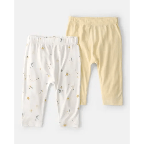 Baby 2-Pack Constellation PurelySoft Pants - Yellow/Cream | Carter's
