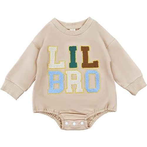 Twopumpkin Baby Toddler Girl Boy Sweatshirt/Romper Long Sleeve Sister Brother Matching Outfit Newborn Clothes