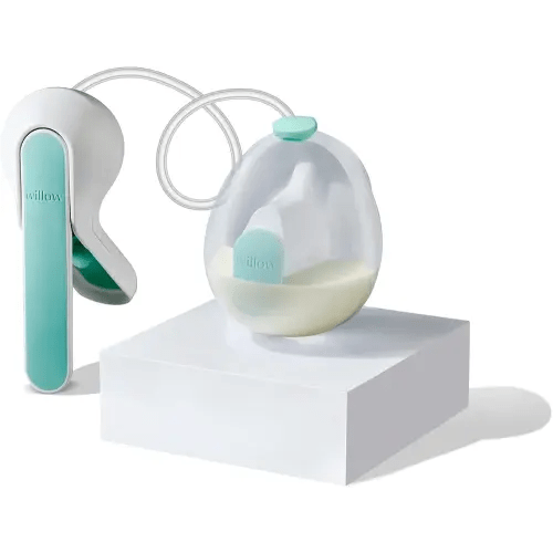 Willow Wave - Wearable Manual Breast Pump - Fits Fully in Bra - Ergonomic Handle - 24mm Soft Silicone Flange - Wearable Breastfeeding Pump - Hospital Grade Suction - Postpartum Essentials - Holds 5oz