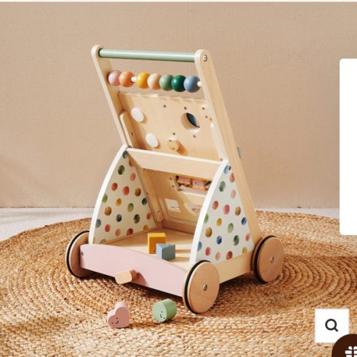 Tiny Land® Versatile Natural Wooden Baby Walker