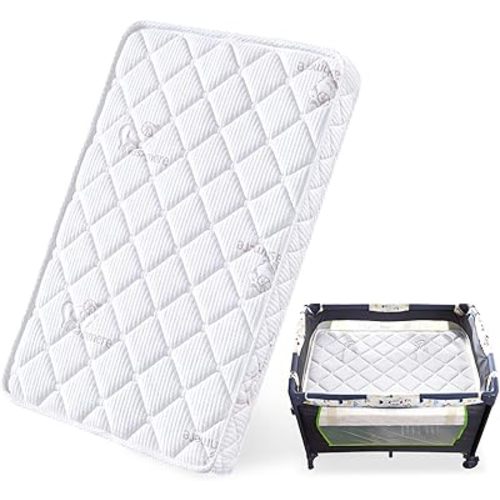 Pack and Play Mattress (38 “x26 ”x1.5),Skin Friendly Fabric, Soft, Breathable and Quiet, Provides Baby Friendly Support and Helps Healthy Spine Development,Pack and Play Topper.