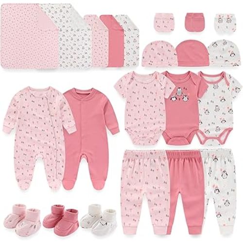 Unisex Baby Boy Girl Layette Sets 22 Packs New Born Boy Girl Clothes Infant Essentials