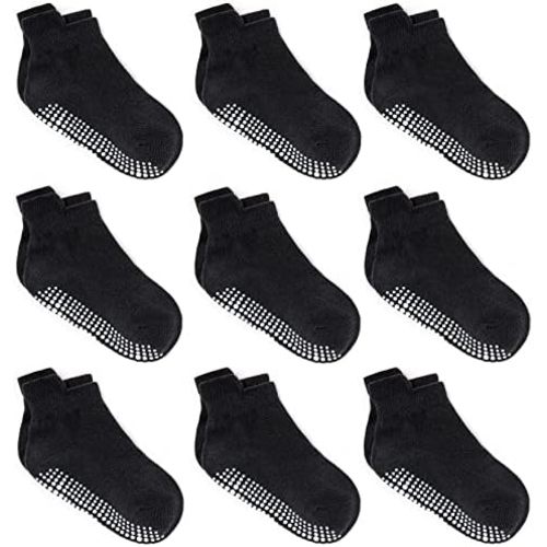 Zaples Baby Non Slip Grip Ankle Socks with Non Skid Soles for Infants Toddlers Kids Boys Girls