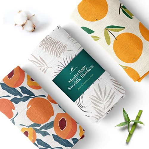 Unisex Swaddle Blankets, 3-Pack – Soft, Bamboo Rayon and Cotton Baby Blankets for Boys and Girls Promote Sound Sleep – 47x47 in. Receiving Blanket/Multipurpose Baby Essentials by San Francisco Baby