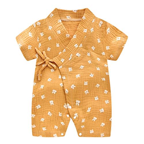 PAUBOLI Baby Kimono Robe Newborn Cotton Yarn Bodysuit Romper Infant Japanese Pajamas 0-24 Months
