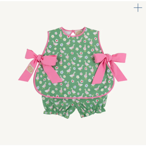 Talbott Tie Side - Darling Ducks with Hamptons Hot Pink