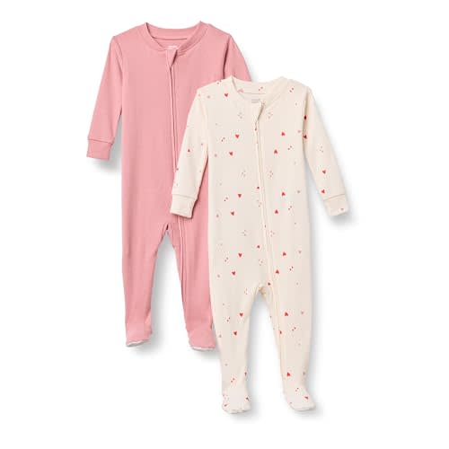 Amazon Essentials x Sofia Grainge Unisex Toddlers and Babies' Snug-Fit Cotton Footed Pajamas, Pack of 2