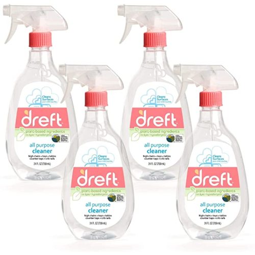 Dreft Cleaning Supplies, All Purpose Cleaner 24 oz Pack of 4, Safely Cleans Baby Toys, Car Seat, High Chair, Counter Tops and More, Hypoallergenic, USDA Certified Biobased Product, Phosphate Free - All Purpose Cleaner, 24 Oz