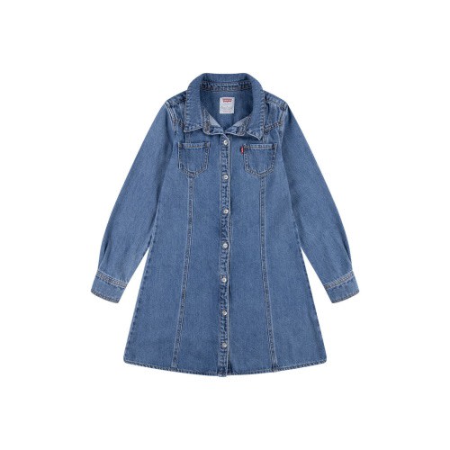 Long Sleeve Denim Shirtdress, 12M