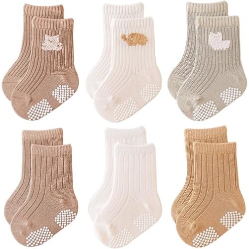 Baby Grip Socks Non Slip Grips Girls Boys Ankle Crew Newborn Infant Toddler Kids Casual Anti Skid Socks