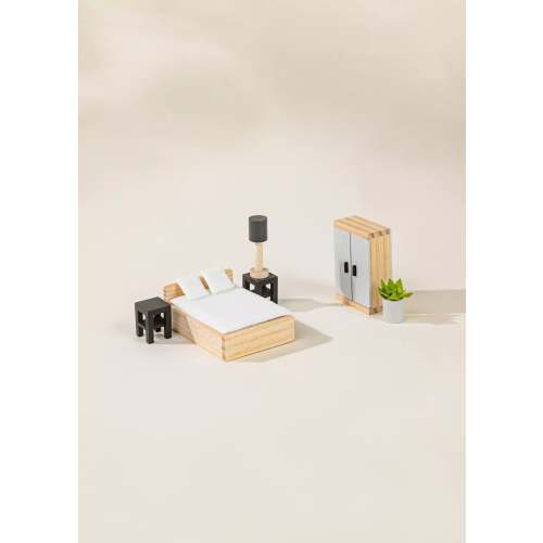 Wooden Doll House Master Bedroom Furniture (9 pcs)