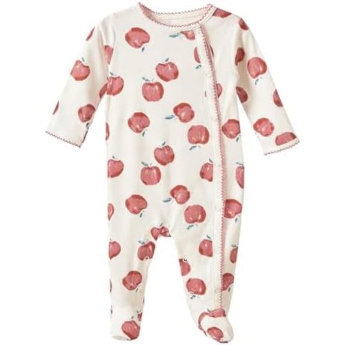 Baby Boy Girl Jumpsuit 100% Cotton Footie Long Sleeves Side Snap Summer Outfits for 0-12 Months