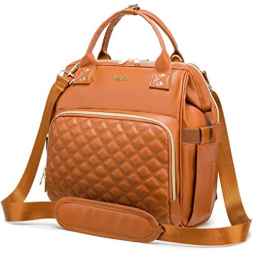 Small Diaper Bag, Mini Baby Backpack, Multi-function Waterproof Travel Tote Work Bag (Brown)