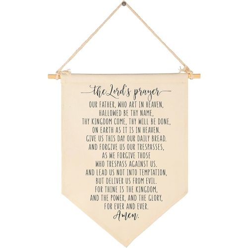 Our Father Who Art In Heaven Hallowed Be Thy Name - The Lord's Prayer Banner - Bible Verse Wall Sign - Scripture Decor Art- Bible Quote - Christian Decor