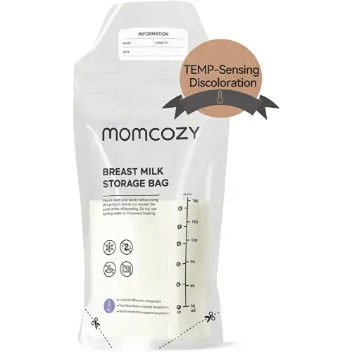 Momcozy Temp-Sensing Discoloration No-Leak Breast Milk Storage Bags 50 Piece