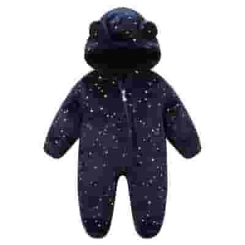 BULLPIANO Baby Newborn Snowsuit Winter Hooded Footie Jumpsuit Thick Winter Outwear for Infant Girls Boys, 0-3M